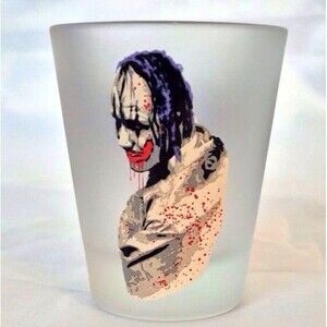 ZOMBIE CLOWN Frightmare Asylum Field of Screams Shot Glass Halloween